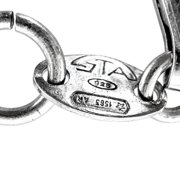 Arezzo .925 Silver Choker Necklace with Unbranded Modernist Pendant - Picture 4 of 8